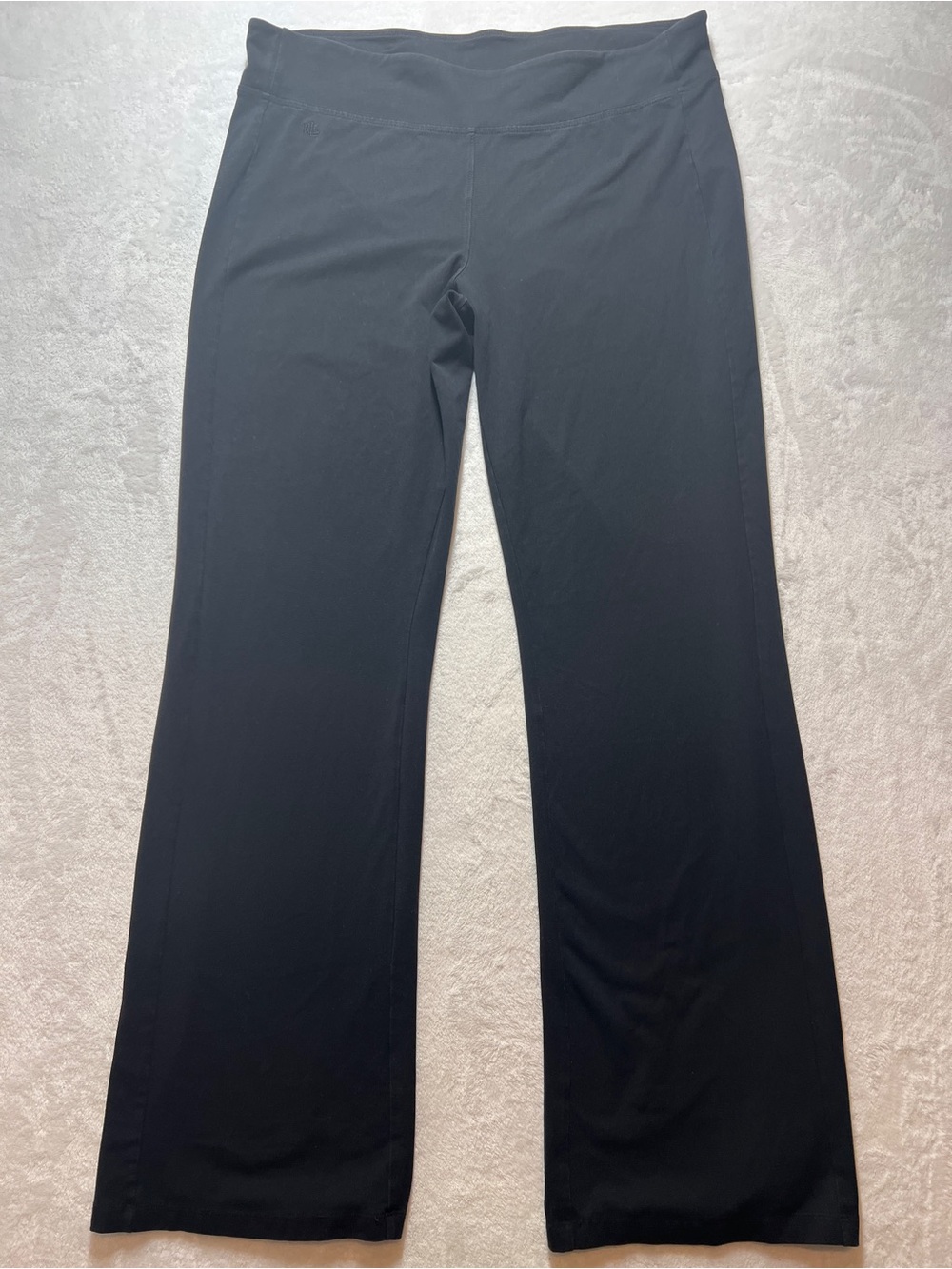 Ralph Lauren Women’s Black  Large Yoga Pants Stretchy Flare Green Label
